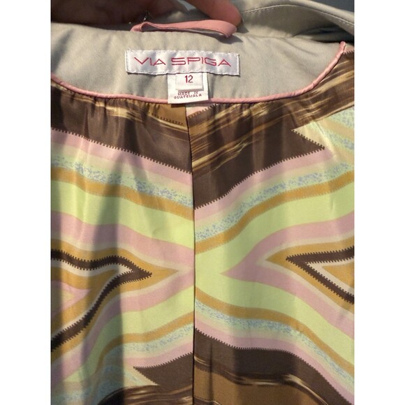 Classic Preppy Urban Via Spiga Trench Coat Double-Breasted Knee-length Cotton 12 - Picture 5 of 8